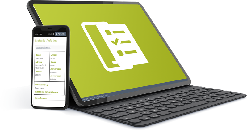 Profacilo Software für Gebäudereinigung Tablet & Smartphone